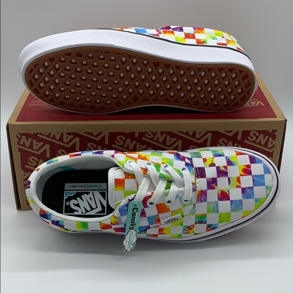 • VANS COMFYCUSH ERA TIE-DYE CHECKERBOARD WHITE Mn - Picture 3 of 16